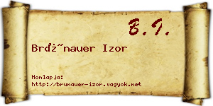 Brünauer Izor névjegykártya